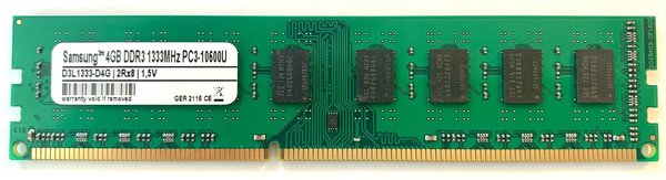 4GB DDR3 2Rx8 PC3-10600U 1333MHz DIMM 240pin