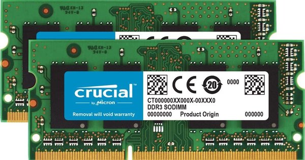 Crucial RAM CT2KIT102464BF160B 16GB Kit (2x8GB) DDR3 1600 MHz CL11 Laptop-Speicher-Kit